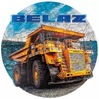 Деревянный пазл, фигурный пазл для детей и взрослых EWA Автомобиль BELAZ 7513 28x28 см