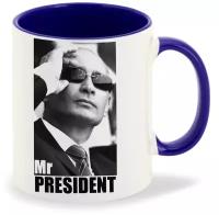 Кружка синий CoolPodarok Mr President (мистер призидент Путин)