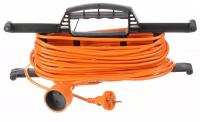 Удлинитель на рамке, оранжевый,длина 10м (кабель ПВС 2*0,75 ), тм джетт электрический, сетевой, садовый