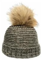 Шапка SEEBERGER арт. 18242-1 POMPOM BEANIE (темно-серый), размер ONE