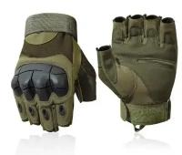 Перчатки тактические Т04 без пальцев с защитой костяшек для рыбалки, охоты и туризма, олива