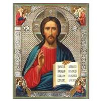 Алмазная мозаика «Икона Иисуса Христа», LGP025 / 40х50 см / Частичная выкладка / Холст на подрамнике / Картина стразами