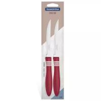 Ножи для мяса/стейков Tramontina Cor & Cor красные на блистере 13 см, 2 штуки