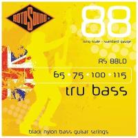 ROTOSOUND RS88LD BLACK NYLON FLATWOUND BASS STRINGS струны для бас-гитары, сталь, 65-115