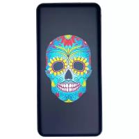 Внешний аккумулятор 10000 mAh, 2 USB, 1 Micro USB, 2,1A, Li-pol, Mexican Scull 1, Prime Line