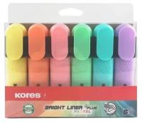 Kores Набор тексовыделителей Bright Liner Plus 0.5-5 мм, 6 шт, разноцветный, 6 шт