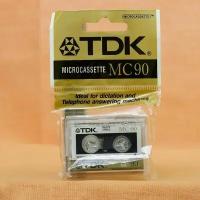 Микрокассета TDK MC90, аудио кассета перезаписываемая для кассетных диктофонов и автоответчиков, чистая, без записи, 90 минут, 1 штука