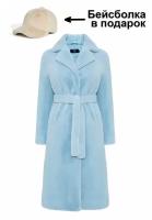 Шуба классика SAS womanswear, размер S(42-44), голубой