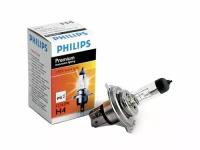 Лампа галогеновая H4 12V 60/55W PHILIPS Premium + 30% P43t (12342PRC1*)