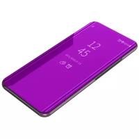 Чехол-книжка MyPads для Samsung Galaxy S9 SM-G960 с дизайном Clear View Cover с полупрозрачной пластиковой крышкой с зеркальной поверхностью фиол