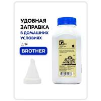 Тонер для заправки картриджа Brother TN-1075 / 2075 / 2275 / 2375 / 3170 / 3280 / 3380 / 3480 / 3520 (флакон 90гр с воронкой GalaPrint