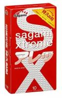 Утолщенные презервативы Sagami Xtreme Feel Long с точками - 10 шт