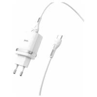 Сетевое зарядное устройство Hoco C12Q Smart QC3.0 charger (+Type-C cable) белое