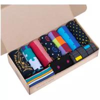 Набор из 10 пар мужских носков MoscowSocksClub в упаковке, размер 27, ассорти- мультиколор