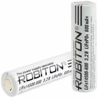 Аккумулятор ROBITON LiFe14500-600 600мАч без защиты PK1, 1шт