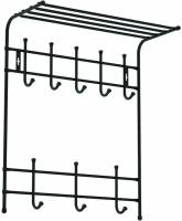 Nika Вешалка настенная с полкой на 8 крючков, 60×25×74,5 см, цвет чёрный