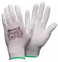 Защитные перчатки из нейлона с полиуретаном Gward White размер 8 пар 12