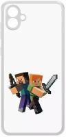 Чехол-накладка Krutoff Clear Case Minecraft-Стив и Алекс для Samsung Galaxy A04e (A042)