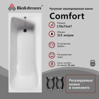 Чугунная ванна Goldman Comfort 170x75x47