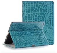 Чехол-футляр MyPads для планшета Samsung Galaxy Tab 4 10.1 SM-T530/T531/T535 из лаковой рельефной кожи под крокодила цвет синий