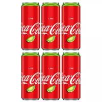 Газированный напиток Coca-Cola LIME (Кока-Кола Лайм) / 6 банок по 330 мл