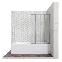 Стеклянная шторка для ванной со складывающимися во внутрь дверями Ambassador Bath Screen 16041111R: правосторонняя ширма для ванны 100 см