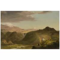 Репродукция на холсте Южноамериканский пейзаж (1854) (South American Landscape) Чёрч Фредерик Эдвин 92см. x 60см