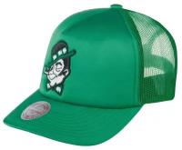 Бейсболка MITCHELL NESS арт. HHSS3467-BCEYYPPPGREN Boston Celtics NBA (зеленый), размер ONE