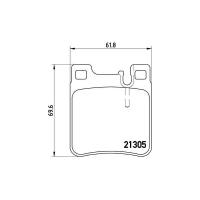 Колодки торм. для а/м Mercedes E (W210) (95-) диск. зад. 62x70 (PF 4058)