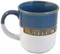 Чашка для кофе "Belt" 200 мл. / кофейная / чашка для чая / чайная / подарок маме / маленькая кружка для кофе / керамическая / двухцветная "федерация" - 200 мл. голубая