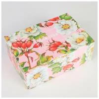 Коробка сборная «Цветы», 18 × 12 × 8 см