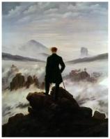 Репродукция на холсте Странник над морем тумана (The Wanderer above the Sea of Fog) Фридрих Каспар Давид 50см. x 64см