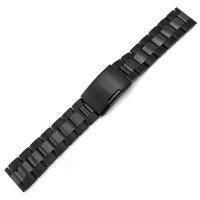 Сменный ремешок-браслет MyPads Inox Clip стальной железный металлический для смарт-часов Huawei Watch 2 (Classic / Sport) / Samsung Gear S2 Classic R7320/ R730 из нержавеющей стали c мелкими одинарными звеньями замком-застежкой бабочка (черный)