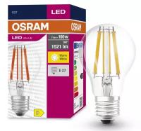 Филаментная лампочка Osram LED Star, 1420лм, 10Вт, 2700К, теплый свет, светодиодная, E27, шар