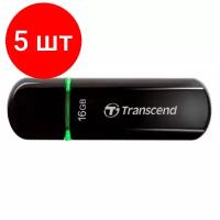 Комплект 5 штук, Флеш-память Transcend JetFlash 600, 16Gb, USB 2.0, чер, TS16GJF600