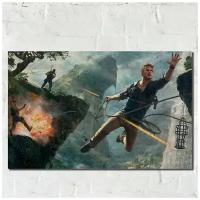 Картина интерьерная на рельефной доске, рисунок ОСП игра Uncharted Натан Дрейк Коллекция - 12099