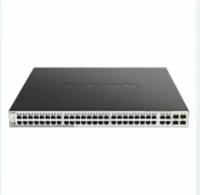 Коммутатор D-Link DGS-1210-52MP/F Smart L2 Switch 48х1000Base-T PoE, 4хCombo 1000Base-T/SFP, PoE Budget 370W, Compact CLI