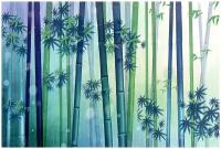 Фотообои Уютная стена "Бамбук в синеве" 410х270 см Бесшовные Премиум (единым полотном)