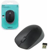 Мышь беспроводная LOGITECH M171, 2 кнопки + 1 колесо-кнопка, оптическая, черная, 910-004424