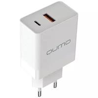 QUMO Сетевое зарядное устройство Energy light Charger 0052 PD 20W, 2USB, Type-C + QC3.0, белый 32846