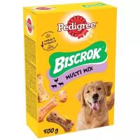 Лакомство для собак Pedigree Biscrok бисквитные косточки ассорти, 500 г