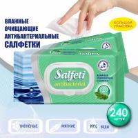 Салфетки влажные Salfeti Antibacterial очищающие, антибактериальные,с клапаном, 2 уп. по 120 шт