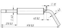 Глушитель для автомобилей Skoda Fabia (01-) / VW Polo IV (01-) 1.4i дополнительный (резонатор) (алюминизированная сталь) EAM 1811 TRIALLI