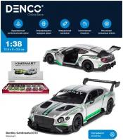 Металлическая машинка Kinsmart 1:38 "Bentley Continental GT3" KT5417D, инерционная / Серебристый