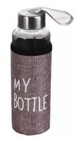 Бутылка для воды. My bottle (400мл, стекло, серая, в чехле) УД-6410, (ООО "миленд")