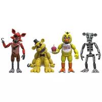 Набор фигурок Five Nights at Freddy's: Foxy, Gold Freddy, Chica, Endoskeleton Freddy