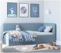 Кровать - диван односпальная детская Romack Leonardo 80х180 голубой с ящиком для белья