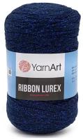 Пряжа YarnArt 'Ribbon Lurex' 250гр 110м (60% хлопок, 20% вискоза, полиэстер, 20% металлик) (740 темно-синий) 4 шт