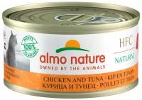 Almo Nature Набор 24 штуки по 70 г Консервы для Кошек с Курицей и Тунцом 75% мяса (HFC - Natural - Chicken and Tuna) 1.68кг
