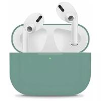 Силиконовый чехол для Apple AirPods Pro ультратонкий Premium /Защитный кейс для беспроводных наушников Эпл Аирподс Про (Midnight Green)